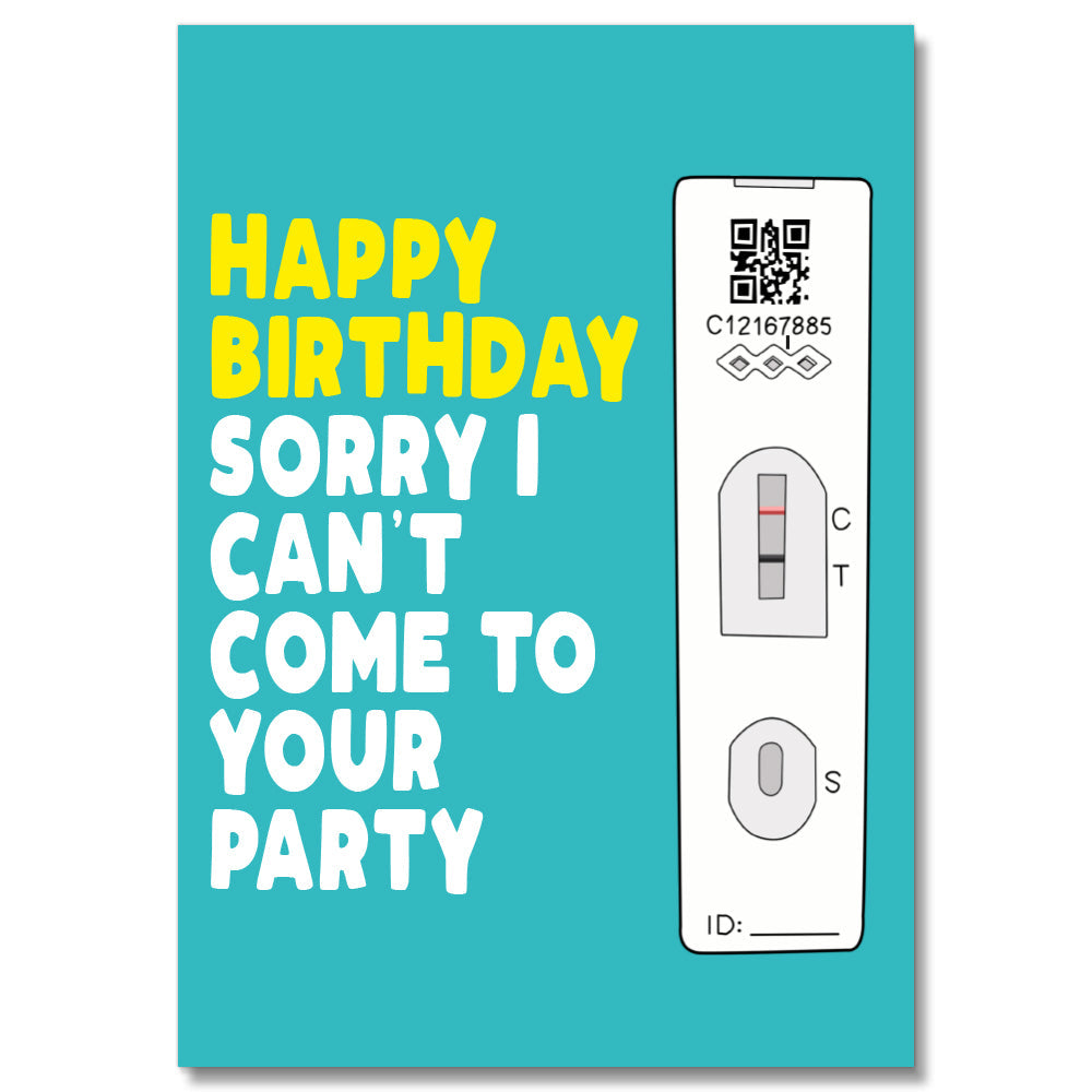 Sorry I Can'T Come To Your Party Coronavirus Card PACK OF 6 #1 image